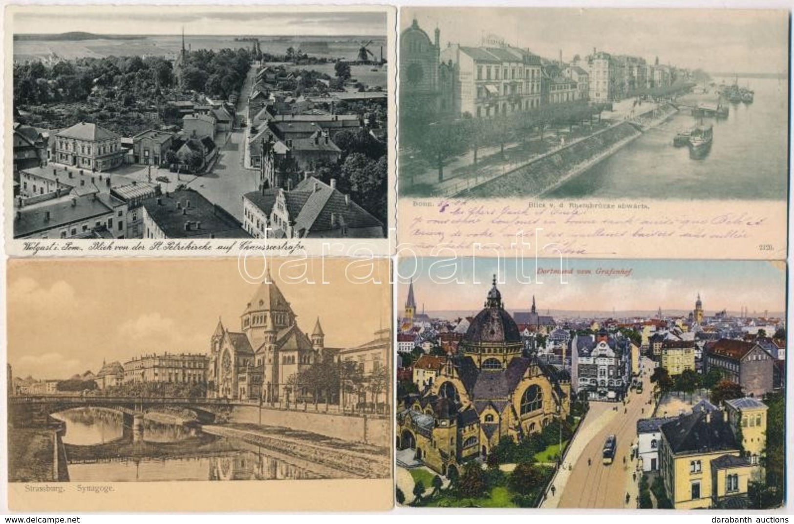 * 7 Db RÉGI Képeslap Külföldi Városok Zsinagógáival. Judaika / 7 Pre-1945  European Town Views With Synagogues. Judaica; - Non Classés