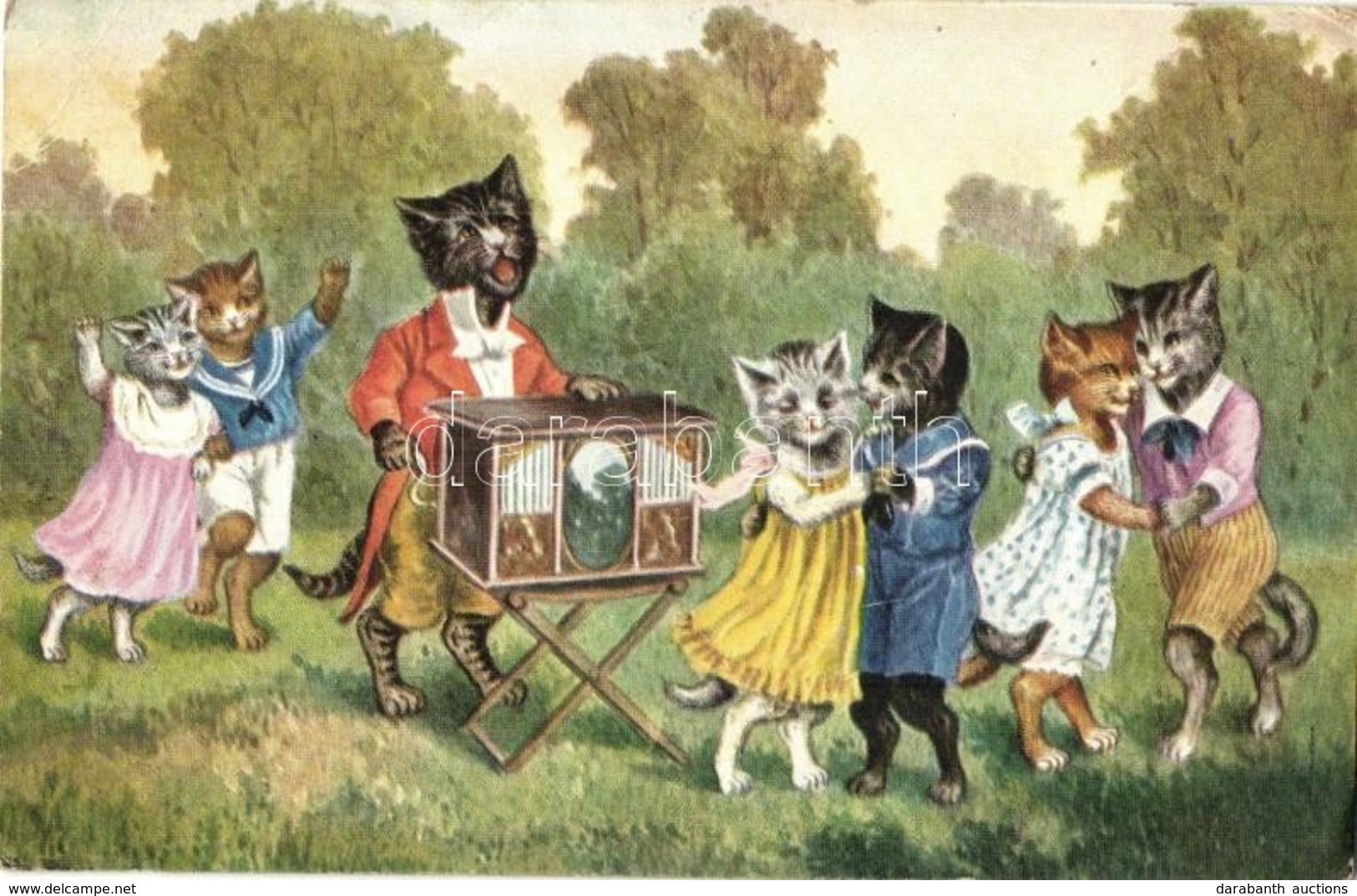 T2/T3 Cats Dancing To Music In The Garden. S: Arthur Thiele (EK) - Non Classés
