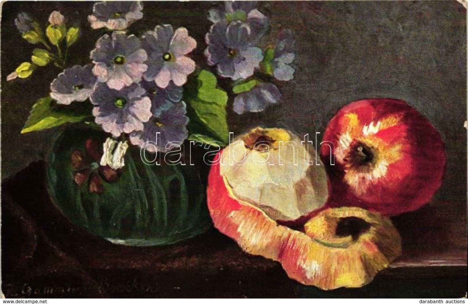 * T2/T3 Apple And Flowers, Still Life, Erika No. 2856, S: A. Gammius Boecker (EK) - Non Classés
