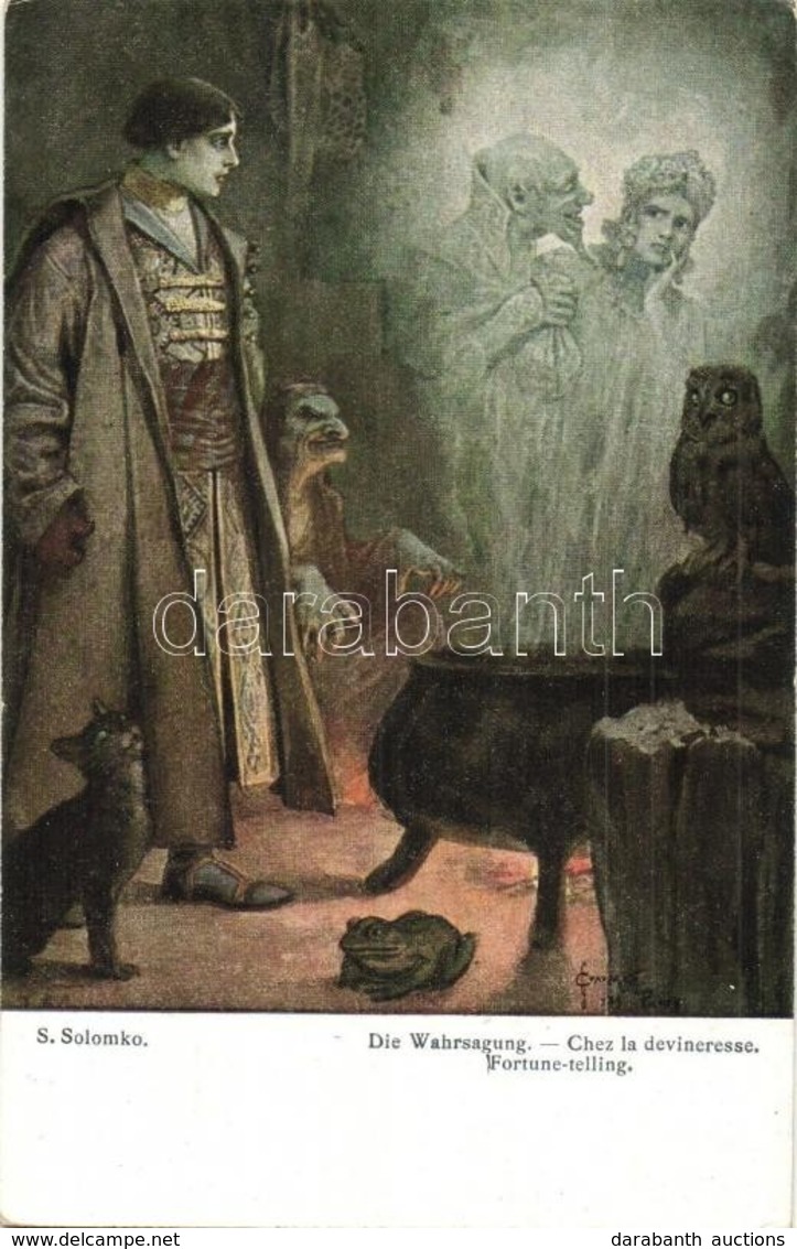 ** T2 Die Wahrsagung / Chez La Devineresse / Fortune-telling / Russian Art Postcard. T.S.N. R.M. No. 94. S: S. Solomko - Non Classés