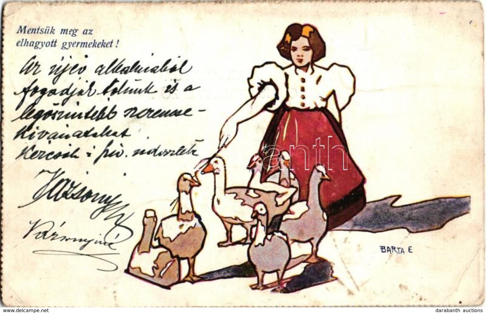 T2/T3 Mentsük Meg Az Elhagyott Gyermekeket! 'Az Amatőr' Gyermek-levelezőlapja / Hungarian Propaganda Card For The Rescue - Non Classés