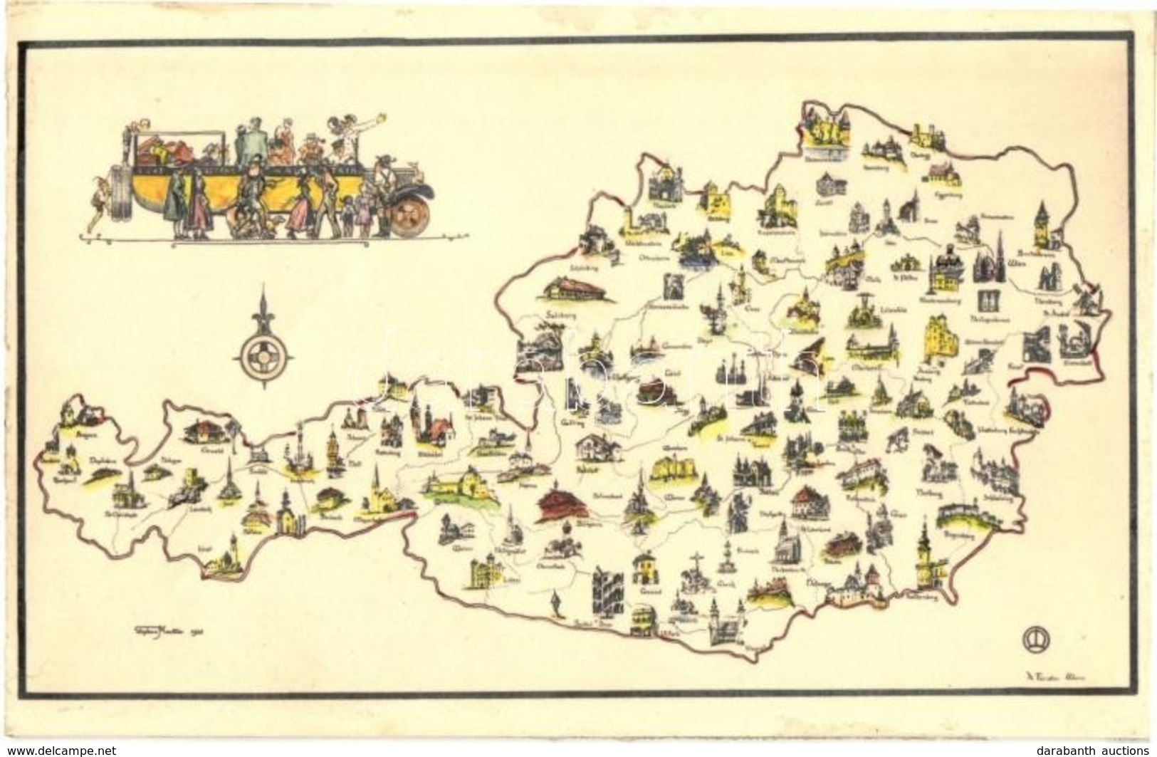 ** T4 Sightseeing In Austria, Automobile, Map With Cities. Stephan Mautner (vágott / Cut) - Non Classificati