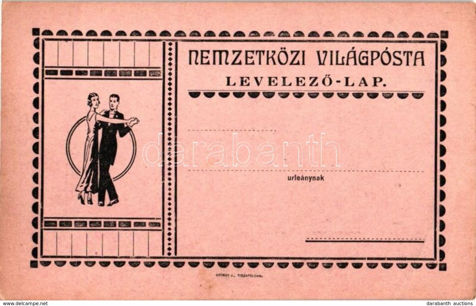 ** T2 Nemzetközi Világposta Levelezőlap úrleánynak. A Feladó Vallomásai A Hátoldalon / International World Post Postcard - Non Classés