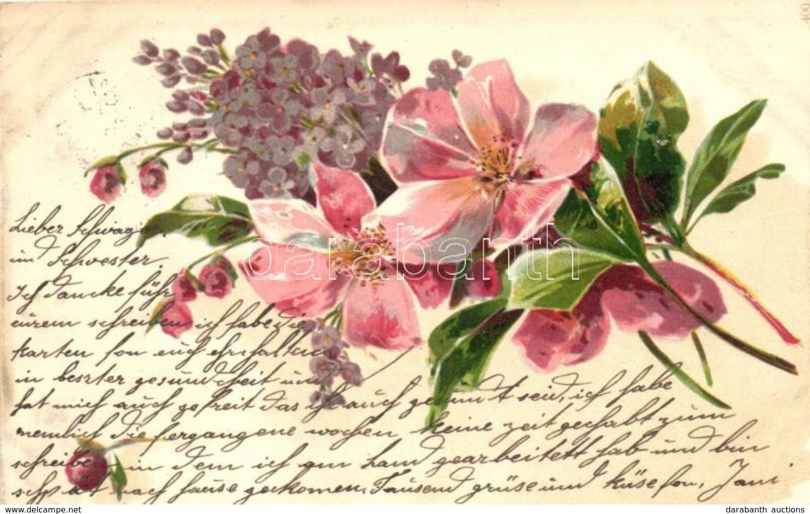 ** * 20 Db RÉGI Litho Virágos Motívumlap, Vegyes Minőség / 20 Old Litho Flower Motive Cards, Mixed Quality - Non Classés