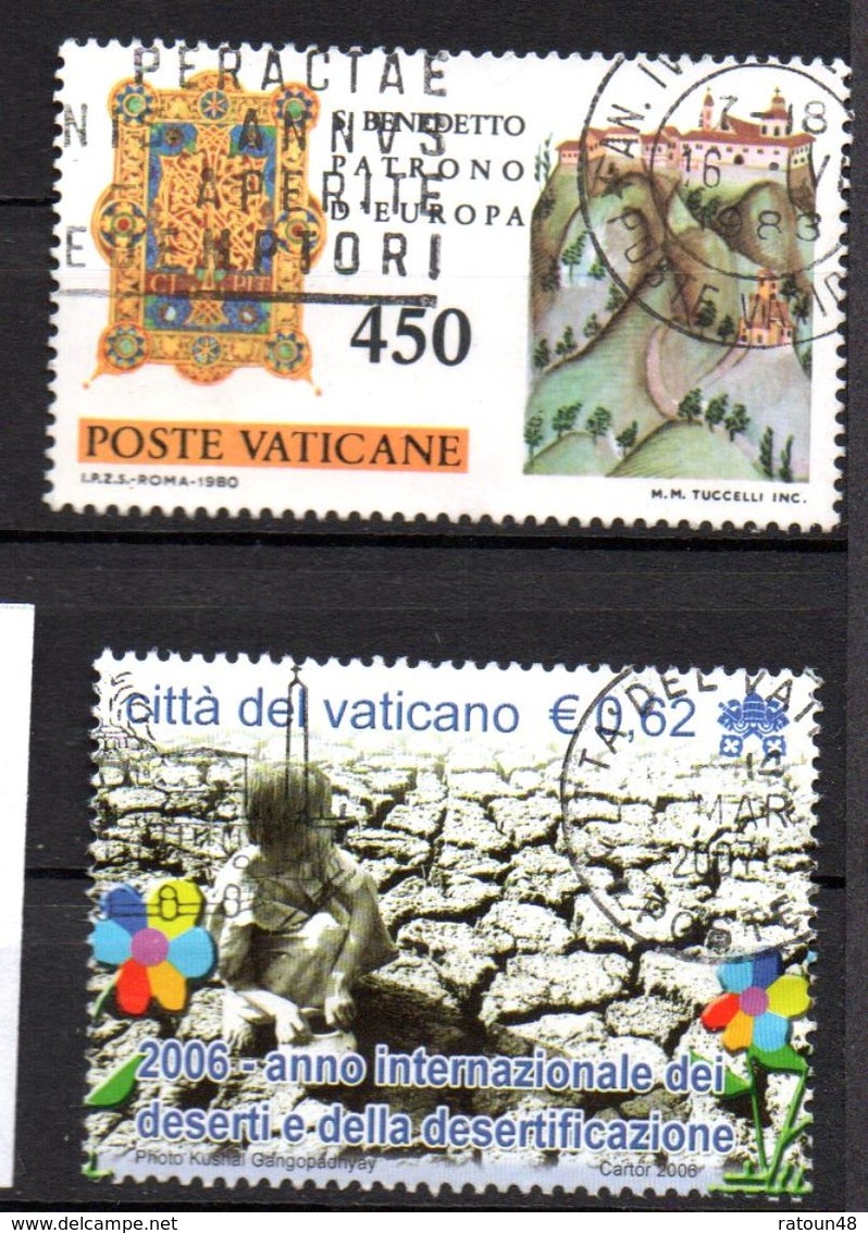 Lot De 2 Timbres N°693-1423  - Oblitérés  -divers    - Vatican - Oblitérés