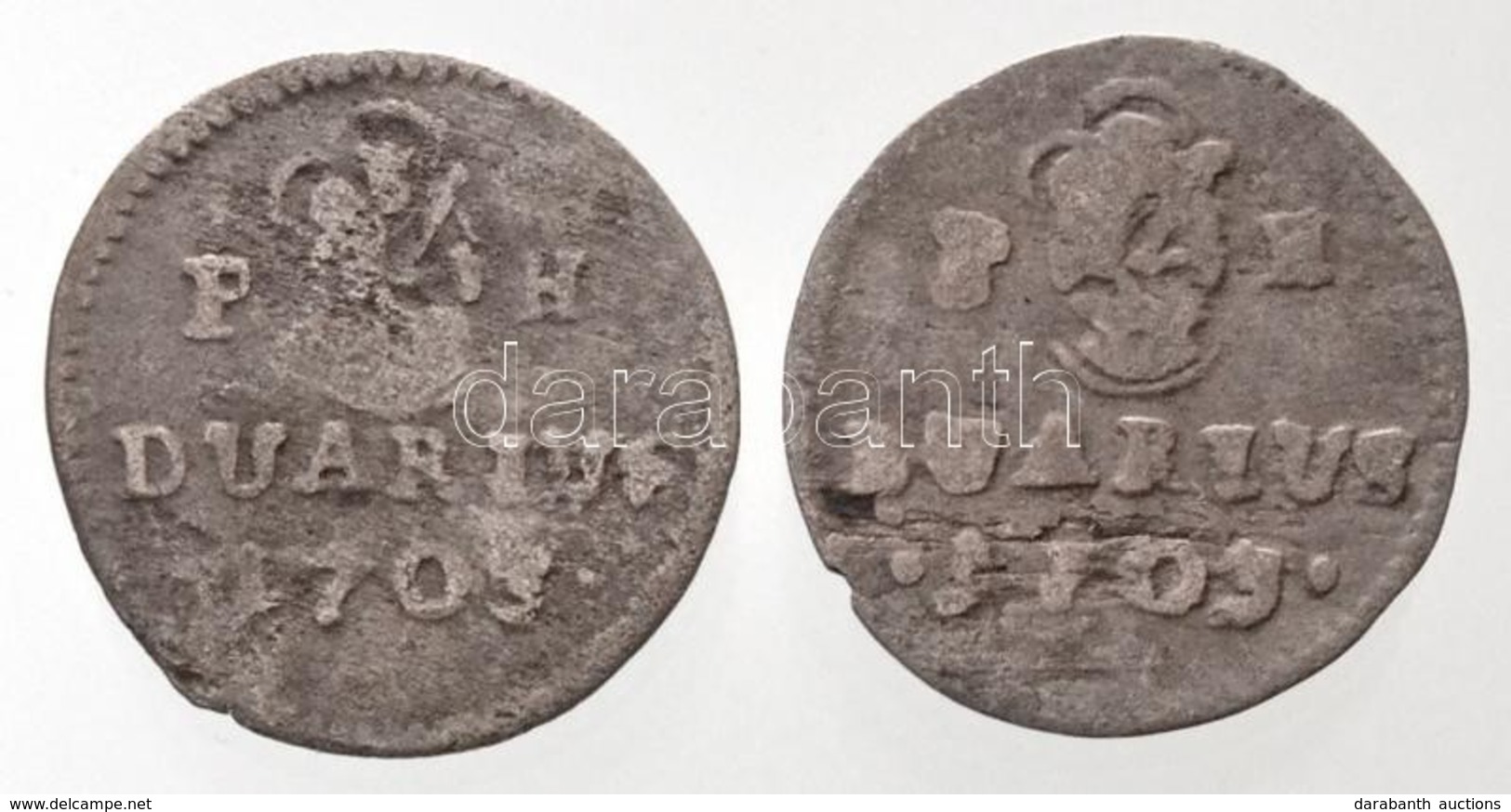 1703K-B Duarius 'I. Lipót' (2x) Körmöcbánya (0,48g/0,43g) T:2-,3  
Hungary 1703K-B Duarius 'Leopold' (2x) Kremnitz (0,48 - Non Classés