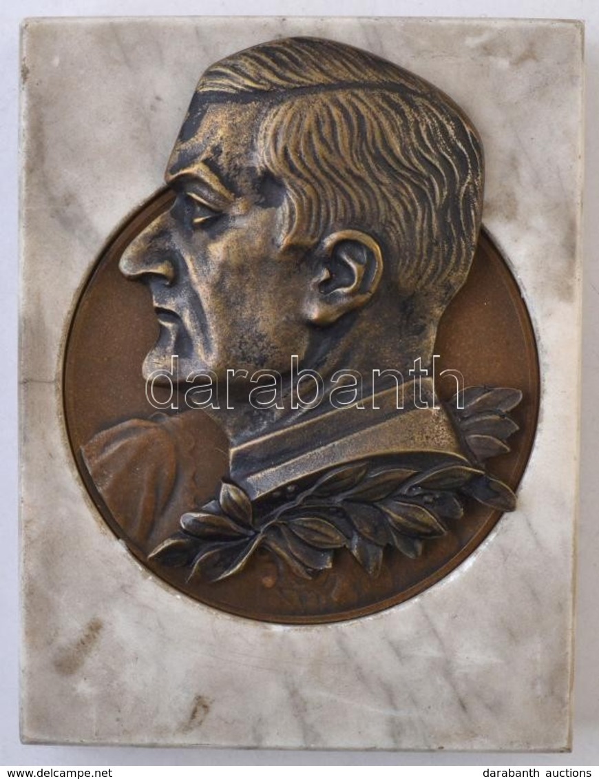 Berán Lajos (1882-1943) 1931. 'Budapesti Emlék' Br Emlékérem Márvány Tartóban, Kivehető (az érem 80mm) + DN 'Horthy Mikl - Non Classés