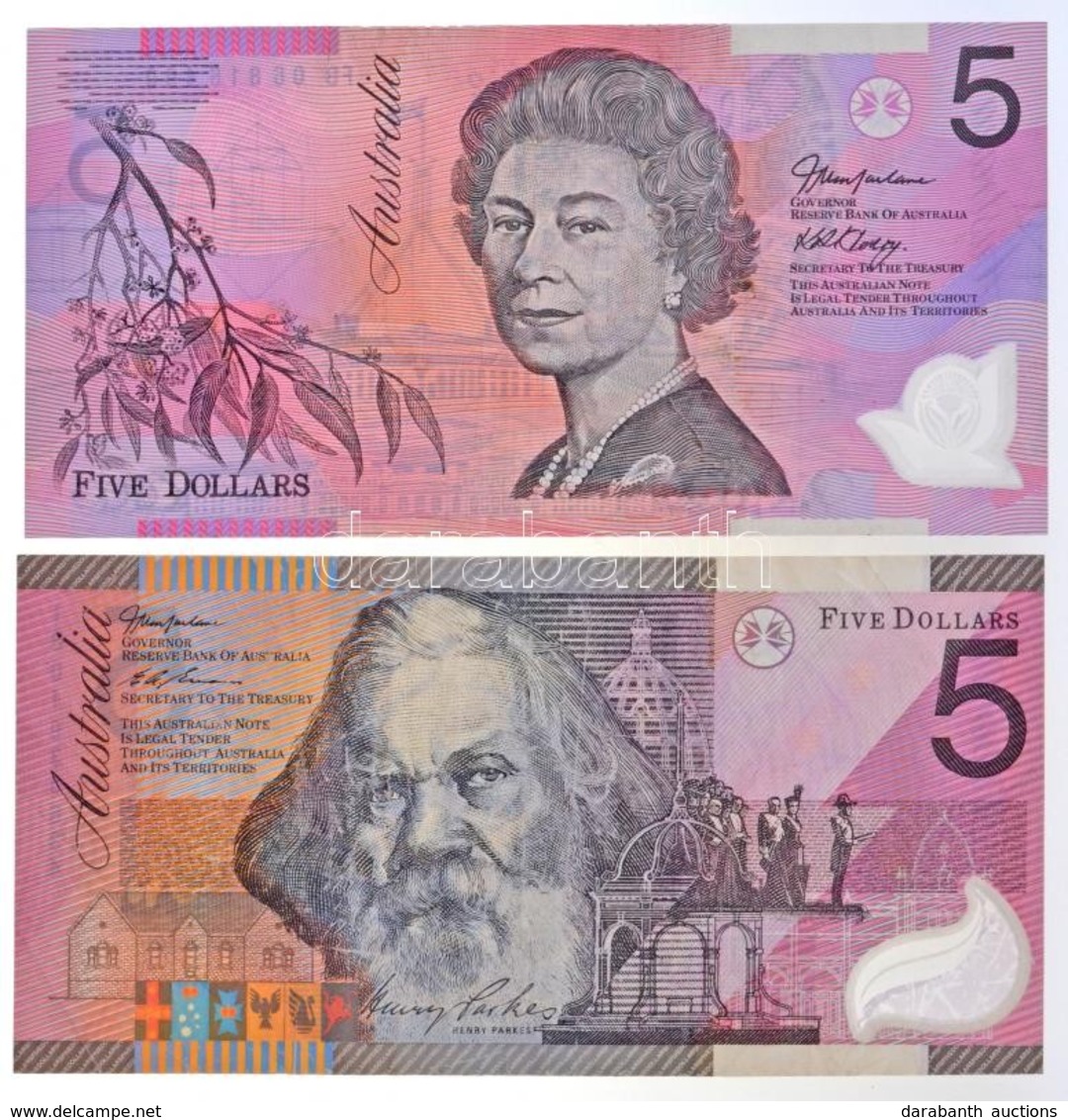 Ausztrália 2001-2006. 5$ (2xklf) T:III
Australia 2001-2006. 5 Dollars (2xdiff) C:F - Non Classés