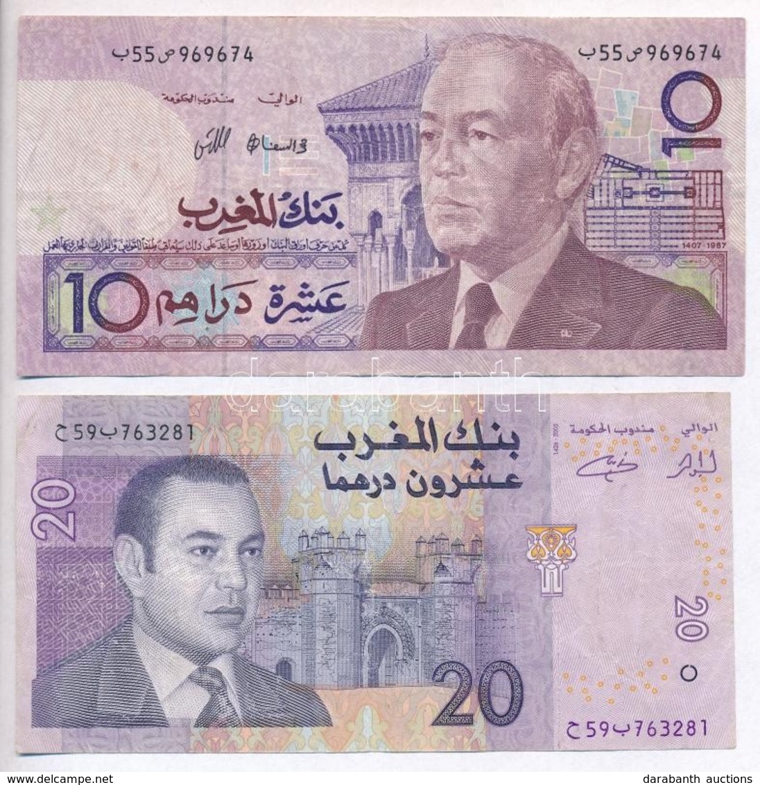 Marokkó 1987. 10D + 2005. 20D T:III,III-
Morocco 1987. 10 Dirhams + 2005. 20 Dirhams C:F,VG - Unclassified