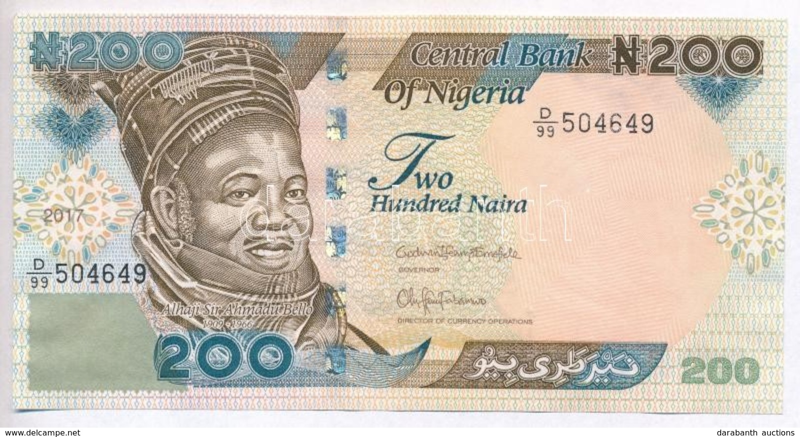 Nigéria 2017. 200N T:I,I-
Nigeria 2017. 200 Naira C:UNC,AU - Non Classés