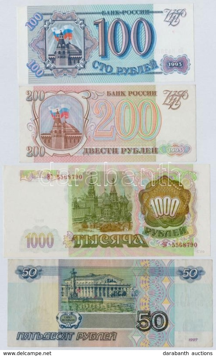 Oroszország 1993. 100R + 200R + 1000R + 1997. 50R T:I--III
Russia 1993. 100 Rubles + 200 Rubles + 1000 Rubles + 1997. 50 - Non Classés