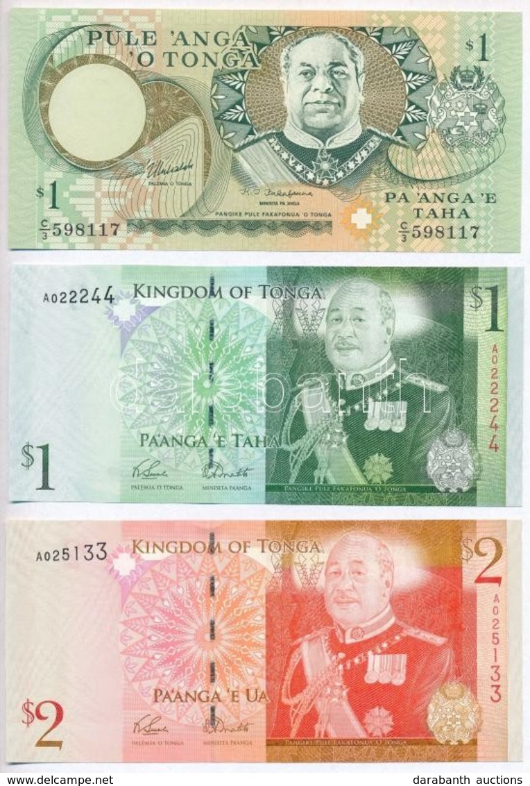 Tonga 1995. 1D + 2002. 1D + 2D T:I,I-
Tonga 1995. 1 Dollar + 2002. 1 Dollar + 2 Dollars C:UNC,AU - Non Classés