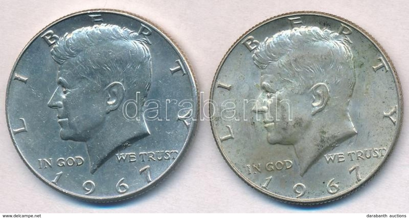 Amerikai Egyesült Államok 1967 1/2$ Ag 'Kennedy' (2x) T:2 Patina 
USA 1967 1/2 Dollar Ag 'Kennedy' (2x) C:XF Patina Krau - Non Classés