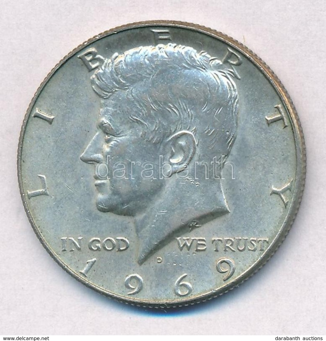 Amerikai Egyesült Államok 1969D. 1/2$ Ag 'Kennedy' T:1-
USA 1969D. 1/2 Dollar Ag 'Kennedy' C:AU - Non Classés