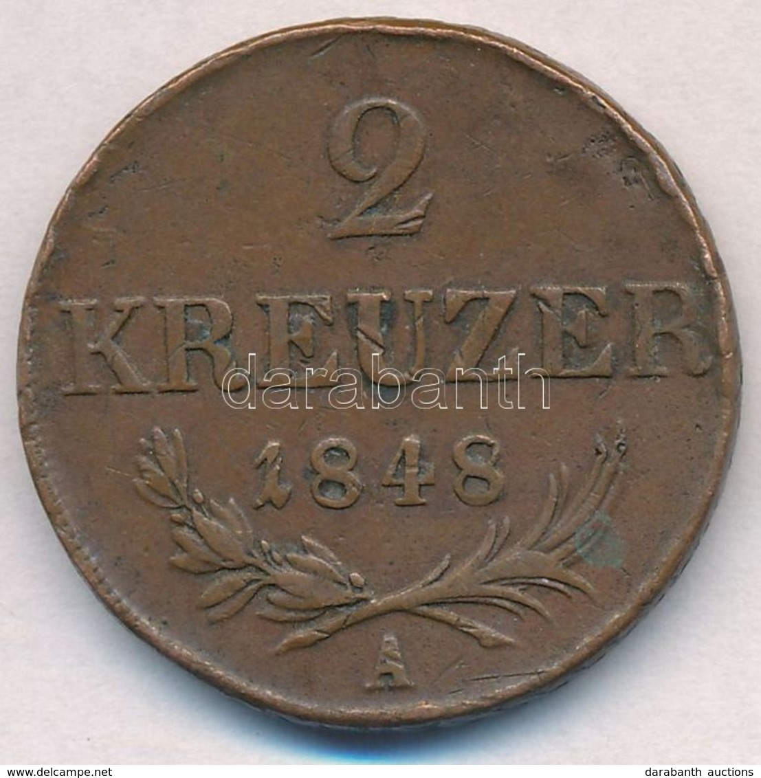 Ausztria 1848A 2kr Cu T:2 Ph., Karc
Austria 1848A 2 Kreuzer Cu C:XF Edge Error, Scratch 
Krause KM#2188 - Non Classés