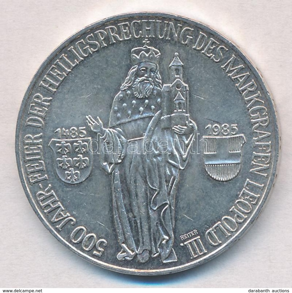 Ausztria 1985. 500Sch Ag 'III. Lipót Kanonizációjának 500. évfordulója' T:1- Karc
Austria 1985. 500 Schilling Ag '500th  - Non Classés