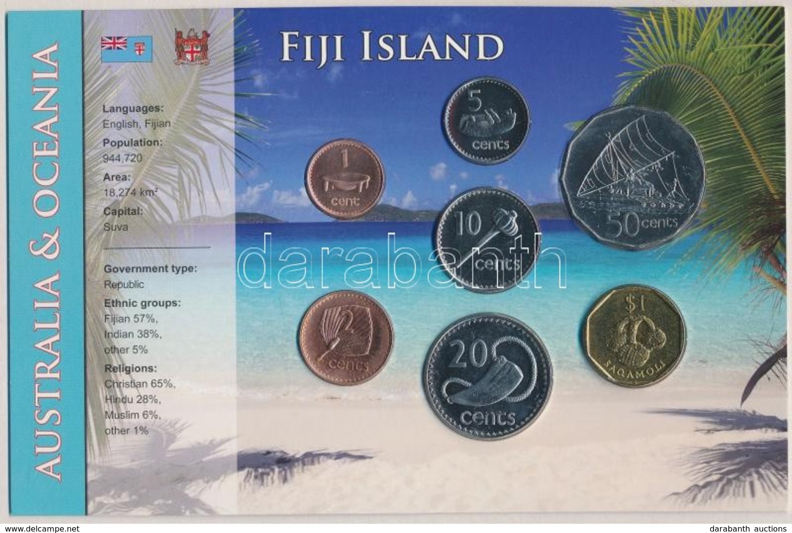 Fidzsi-szigetek 1998-2006. 1c-1$ (7xklf) Fémpénz Szettben, Papírtokban, Tanúsítvánnyal T:1-,2
Fiji Island 1998-2006. 1 C - Non Classés