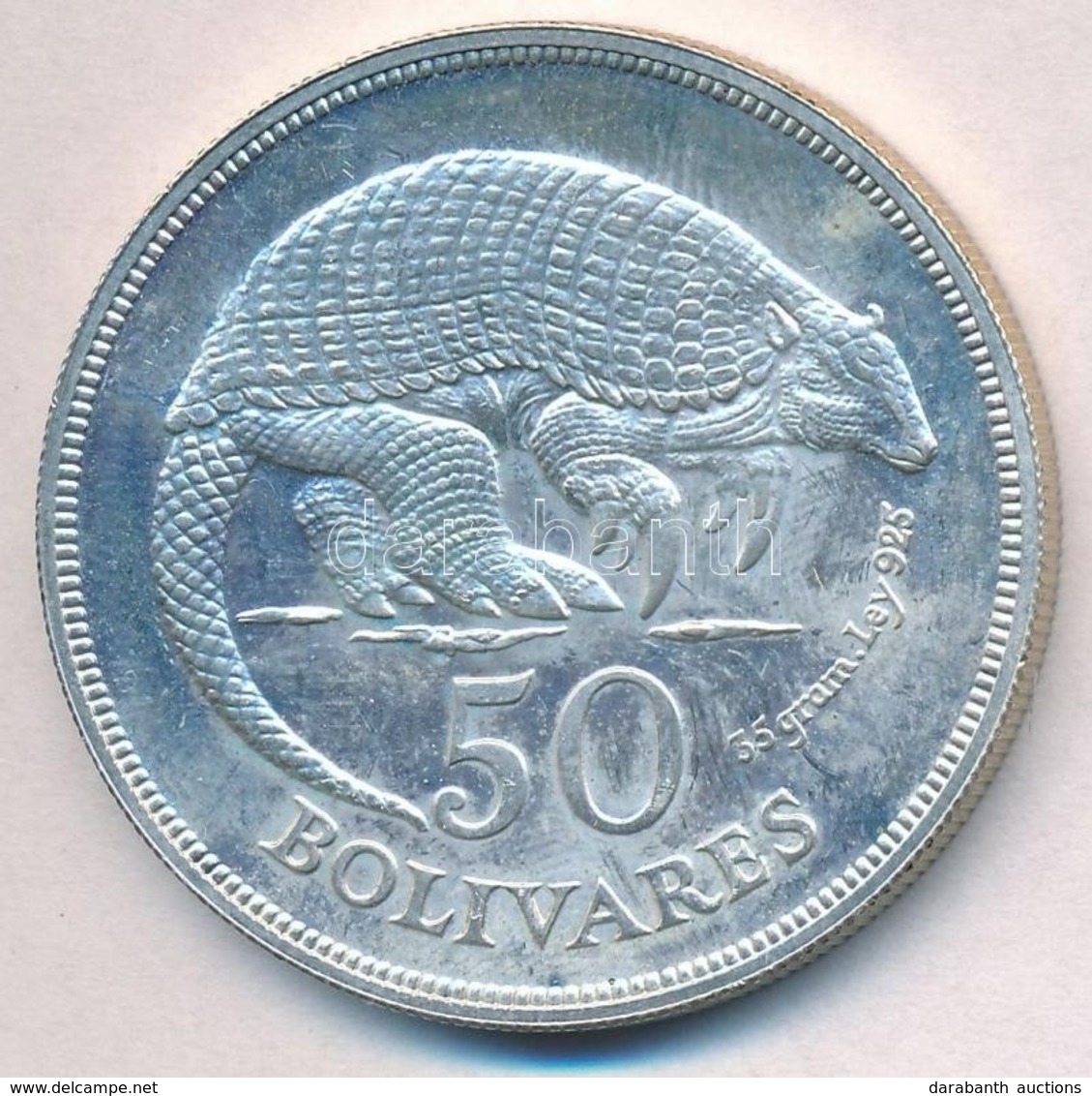 Venezuela 1975. 50B Ag 'Óriástatu' T:1-
Venezuela 1975. 50 Bolivares Ag 'Giant Armadillo' C:AU
Krause Y#47 - Non Classés