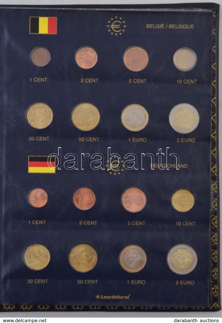 Euro érmék 12 Országól 'Leuchtturm' Albumba Rendezve, Több Sorból Hiányzik 1-1 érme, Illetve Nem Minden érme Azonos évbő - Non Classés
