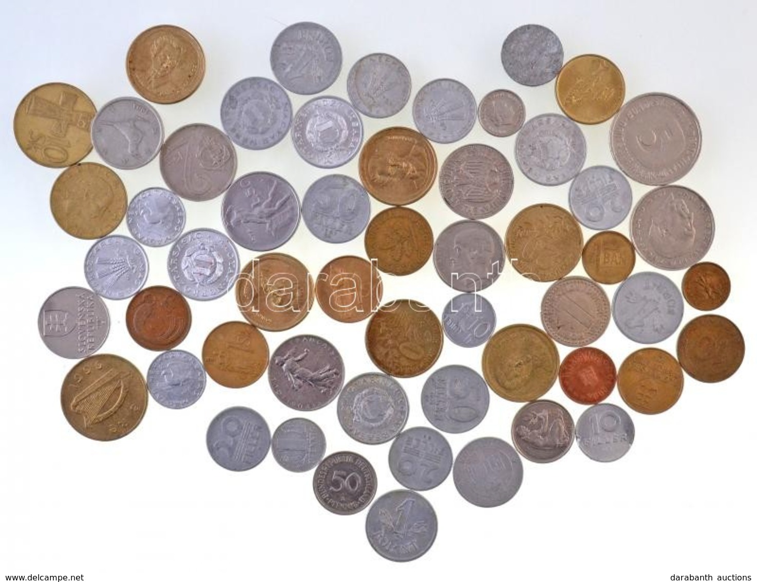 56db-os Vegyes Magyar és Külföldi Fémpénz Tétel, Közte NSZK 1974J 2M; 1979F 5M T:vegyes
56pcs Of Various Metal Coins, In - Non Classés