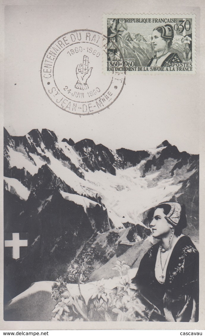 Carte  Maximum   FRANCE  Rattachement   De   La   SAVOIE    SAINT  JEAN  De    MAURIENNE     1960 - 1960-1969