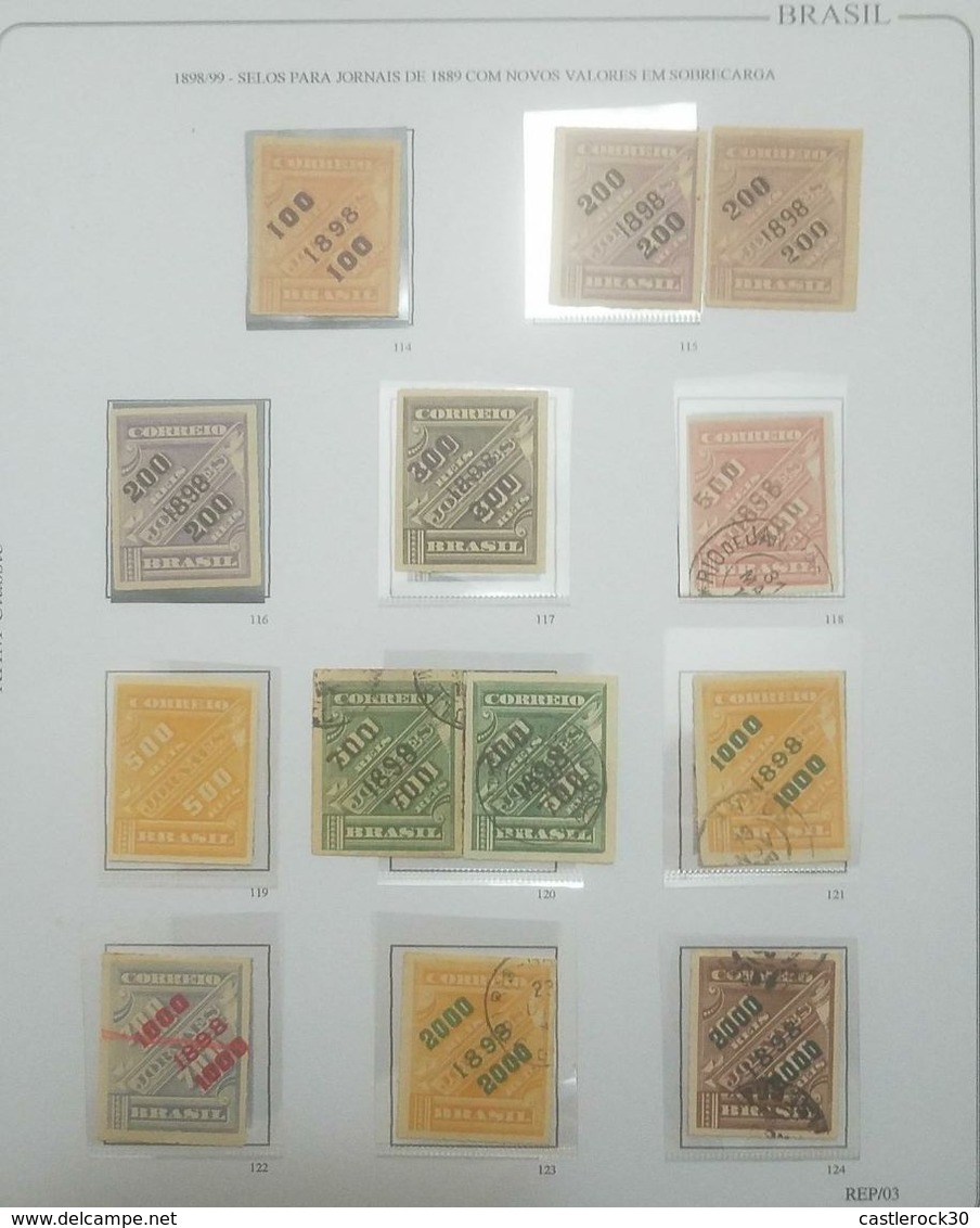O) 1898 BRAZIL - 1899 BRAZIL, SURCHARGED ON 1889 - TYPE N°1 . OVERPRINT, NICE LOTE - Unused Stamps