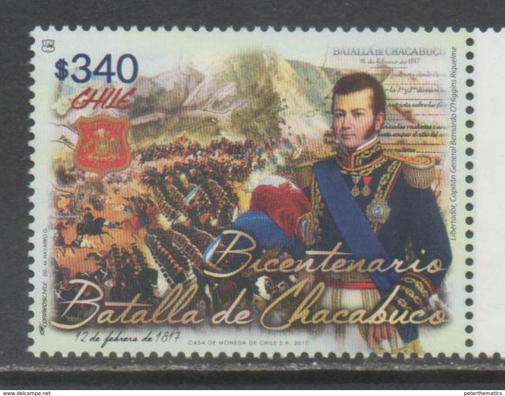 CHILE, 2017, MNH, MILITARY, BATTLE OF CHACABUCO, MOUNTAINS ,  1v - Other & Unclassified