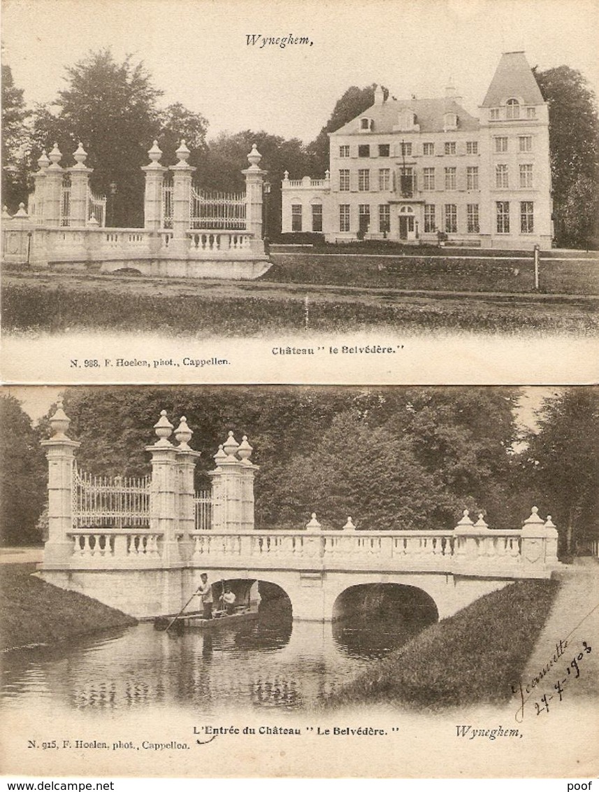 Wyneghem / Wijnegem : Château " Le Belvédère " ---- 2 Cp ---- 2 Kaarten - Wijnegem