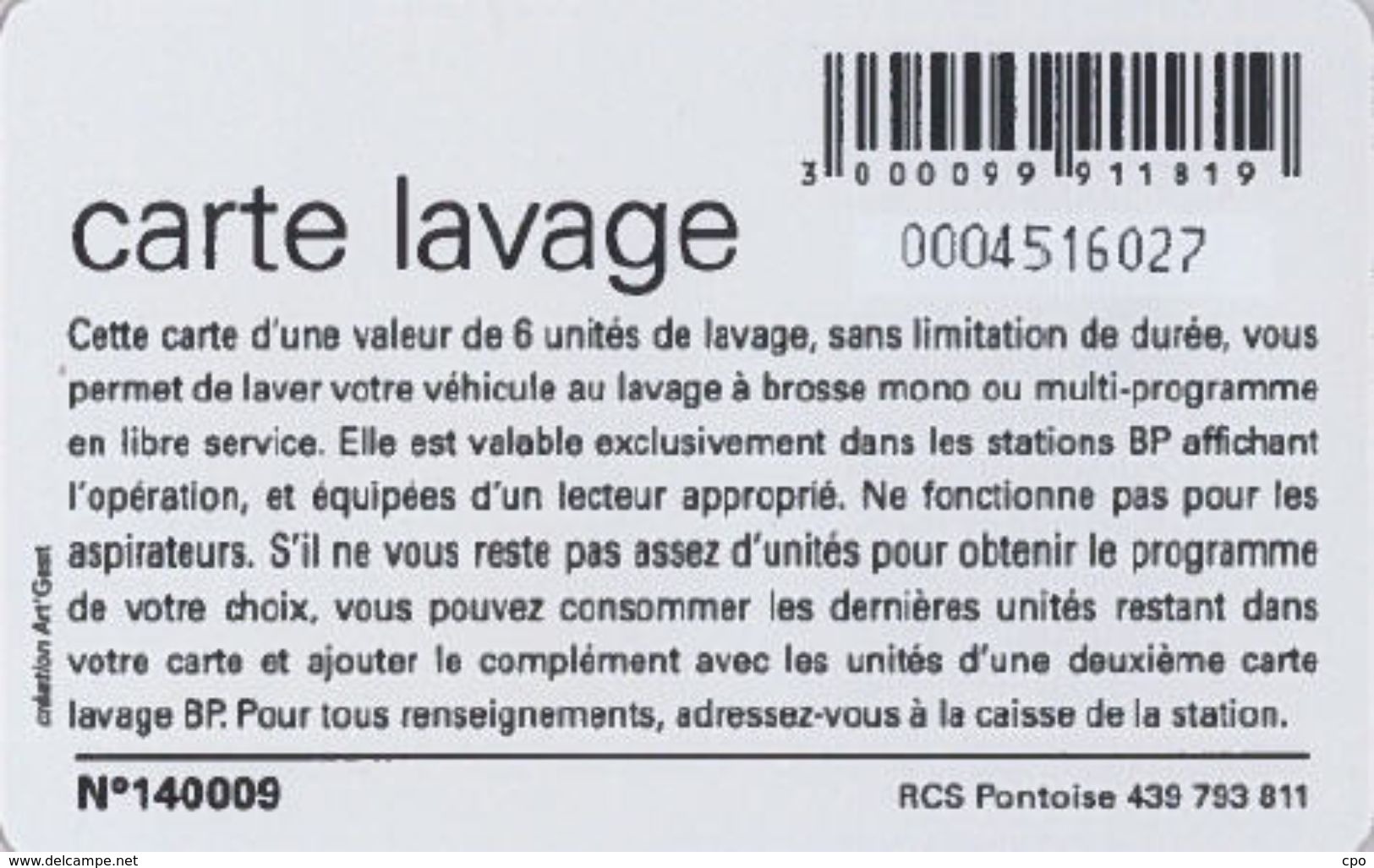 # Carte A Puce Portemonnaie  Lavage BP - Fleur - Violet - 6u - Puce2? - Offerte Gratté - Tres Bon Etat - - Lavage Auto