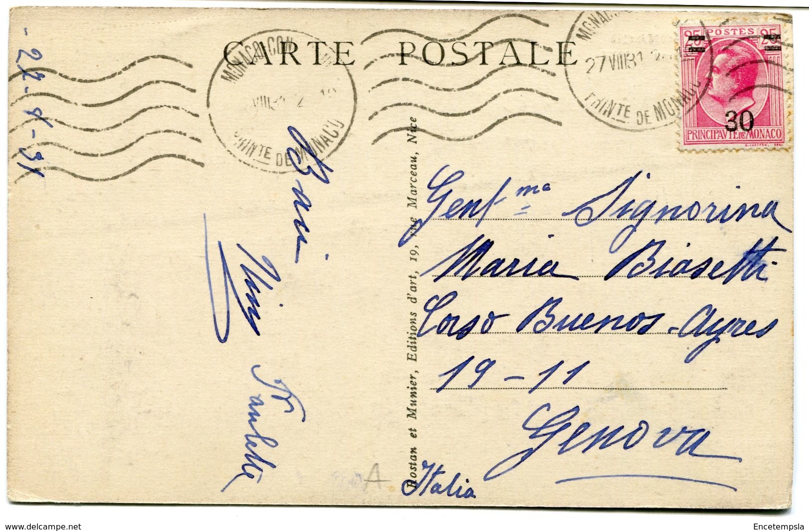 CPA - Carte Postale - France - Monaco - Le Rocher (CP437) - Fontvieille