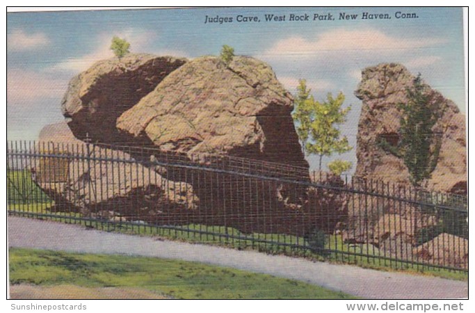 Connecticut New Haven Judges Cve West Rock Park 1940 Curteich - New Haven