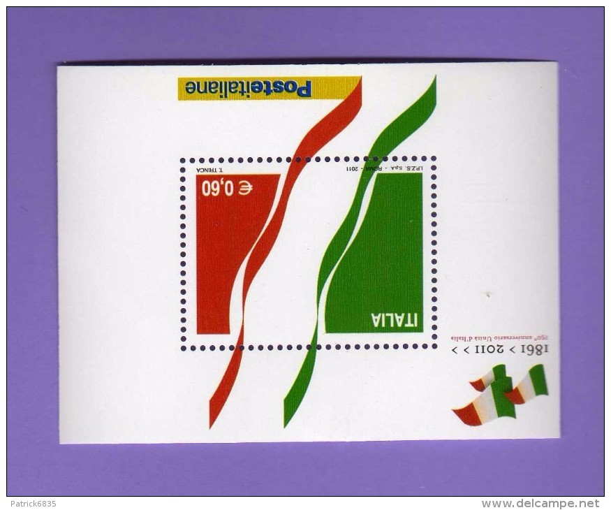 Italia ** - Anno 2011.  BF,57.  150° Anniversario Dell'Unità D'Italia. TRICOLORE  MNH - Blocchi & Foglietti