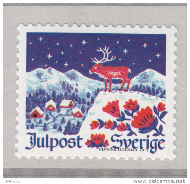 Sweden 2013 MNH Reindeer Overlooking Village Christmas - Unused Stamps