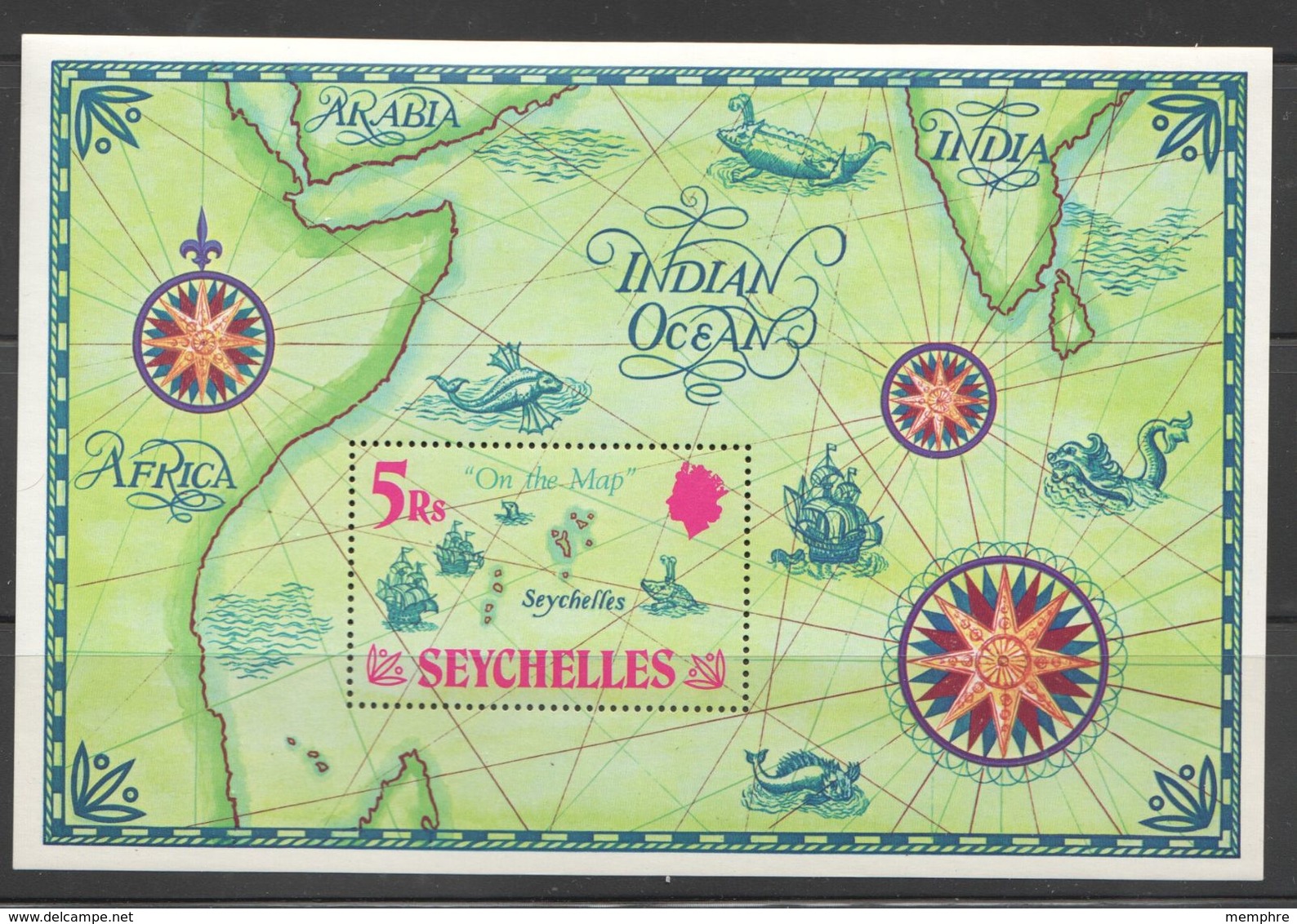 1971  Map Showing Location Of Seychelles Souvenir Sheet  MNH ** - Seychelles (1976-...)