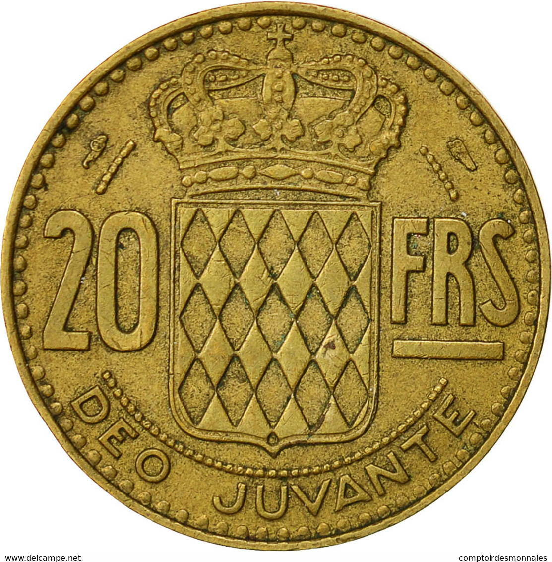 Monaco, Rainier III, 20 Francs, Vingt, 1951, TTB, Aluminum-Bronze, KM:131 - 1949-1956 Anciens Francs