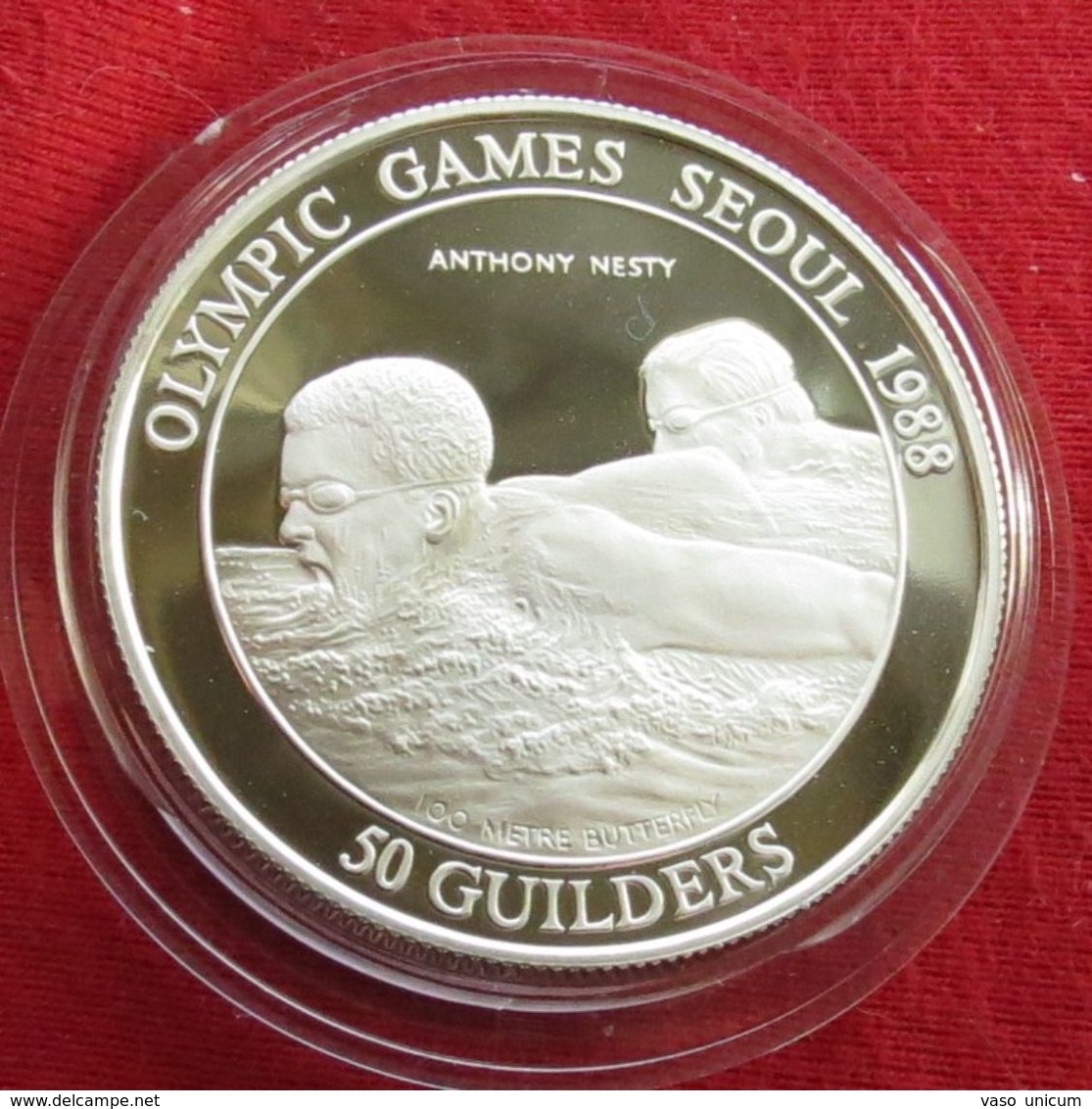 Surinam 50 Gulden 1988 Suriname Olympic Games Seul 1988 Swimming - Suriname 1975 - ...