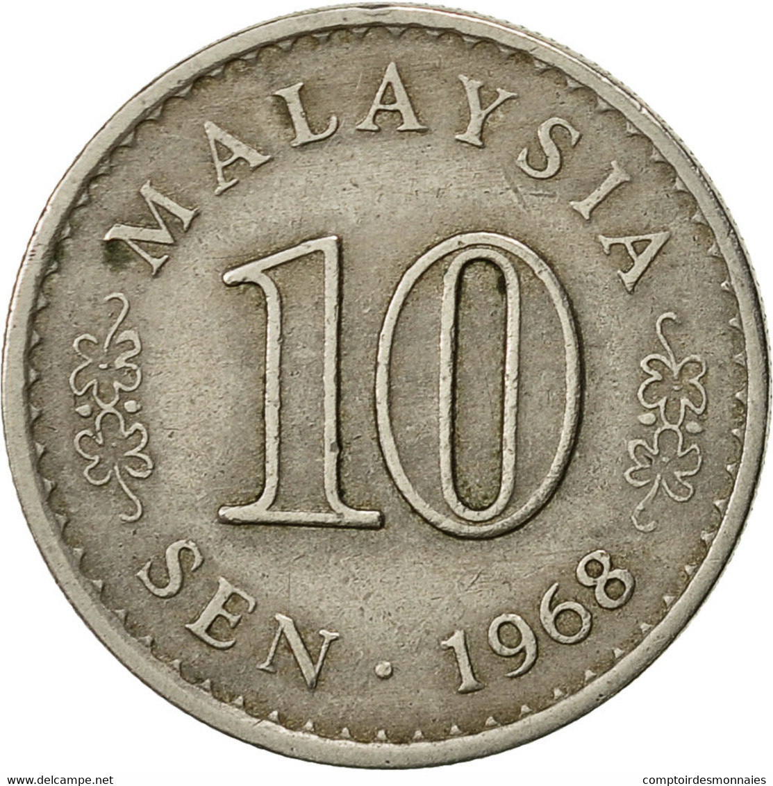 Malaysie, 10 Sen, 1968, Franklin Mint, TTB, Copper-nickel, KM:3 - Malaysie