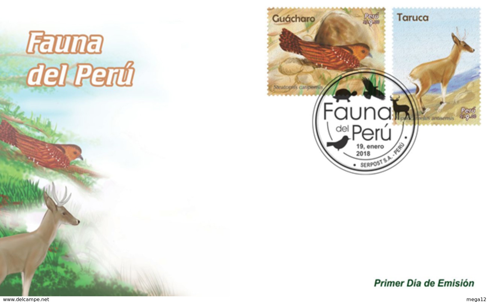 Peru 2018 FDC Fauna Deer And Bird. - Other & Unclassified