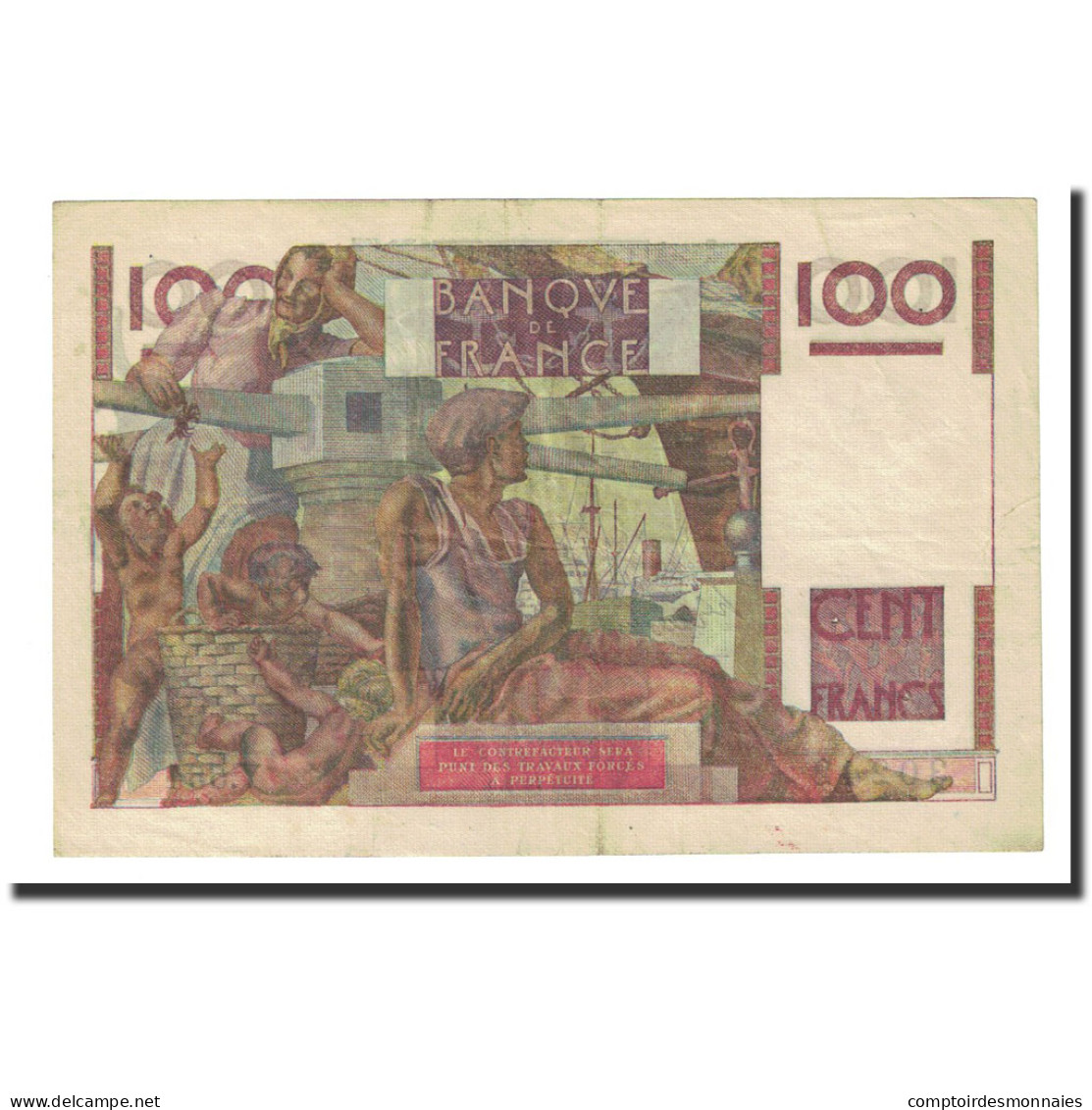 France, 100 Francs, 1953-08-06, TTB, Fayette:28bis.2, KM:128e - 100 F 1945-1954 ''Jeune Paysan''