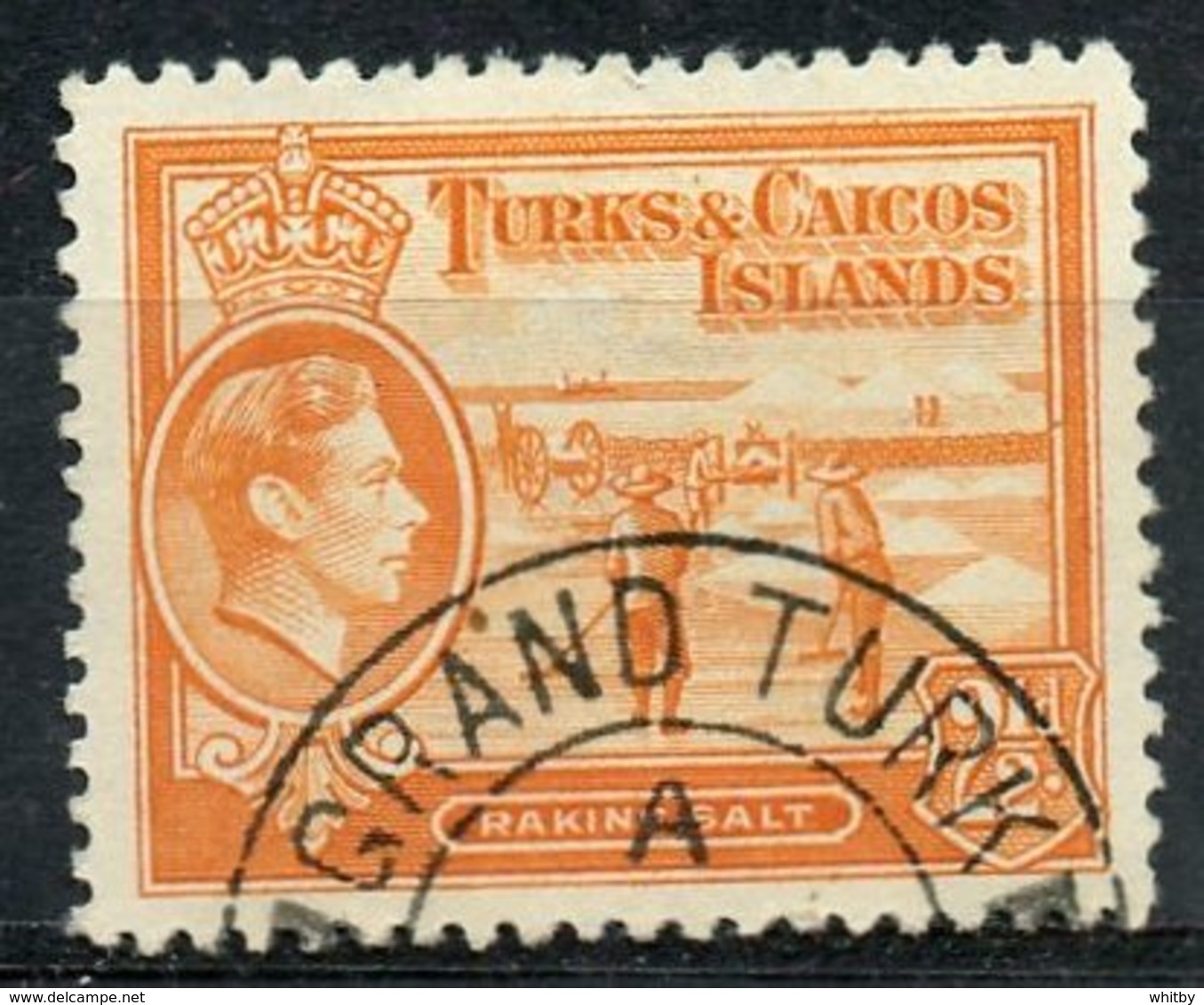 Turks And Caicos Islands 1938  2 1/2p Raking Salt Issue #83 - Turks And Caicos