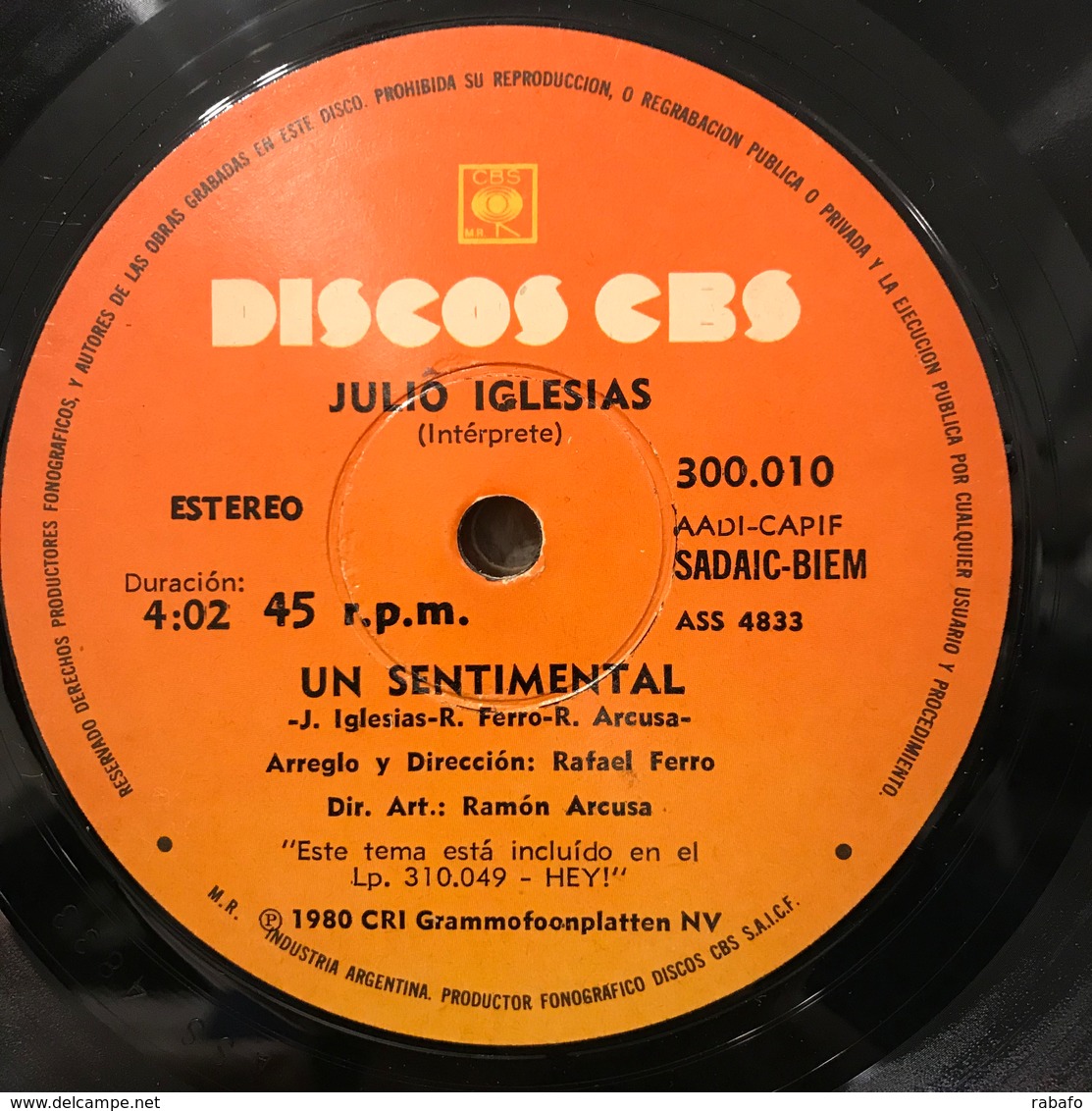 Dos Sencillos Argentinos De Julio Iglesias - Andere - Spaans