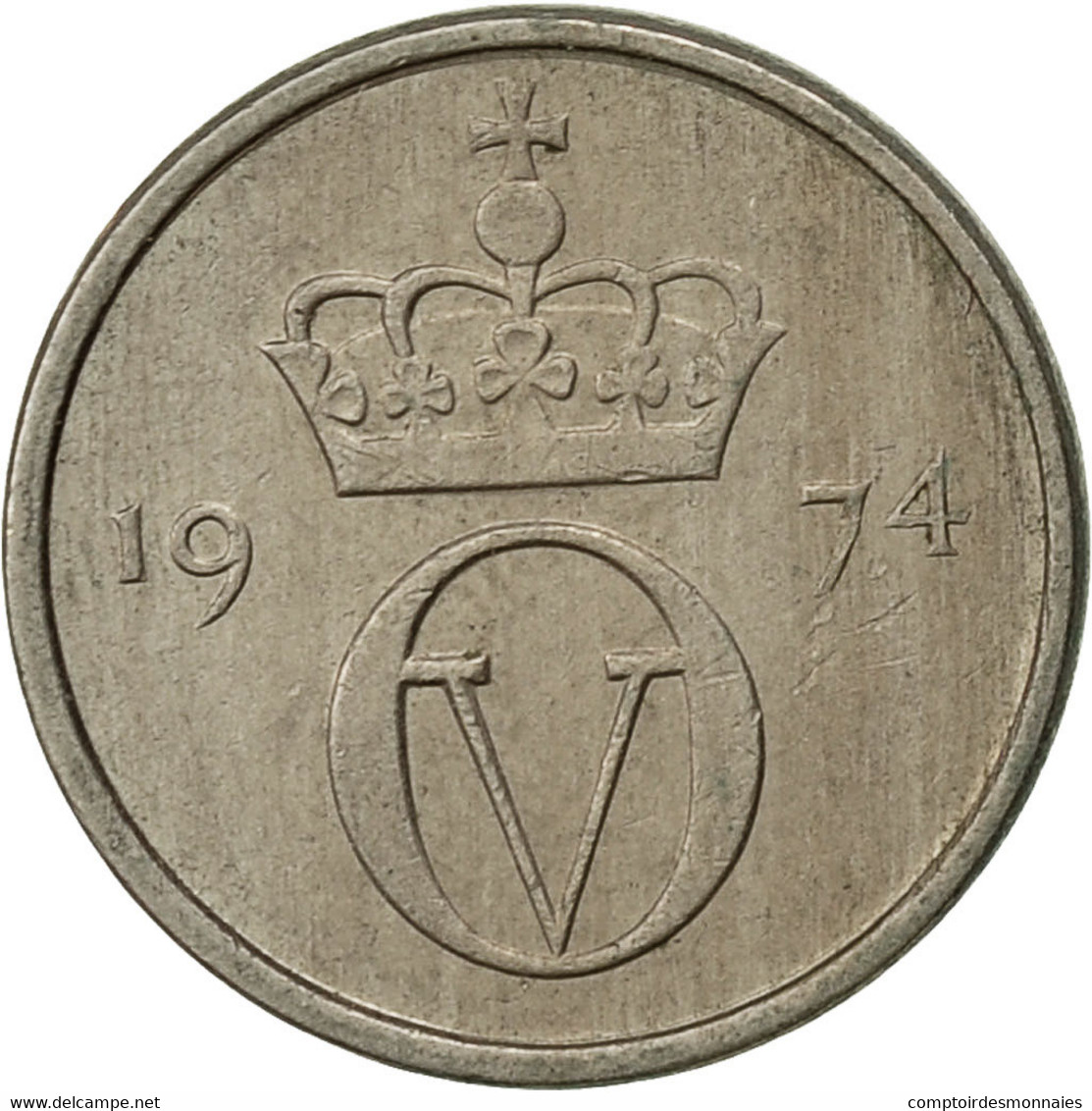 Norvège, Olav V, 10 Öre, 1974, TB+, Copper-nickel, KM:416 - Norvège