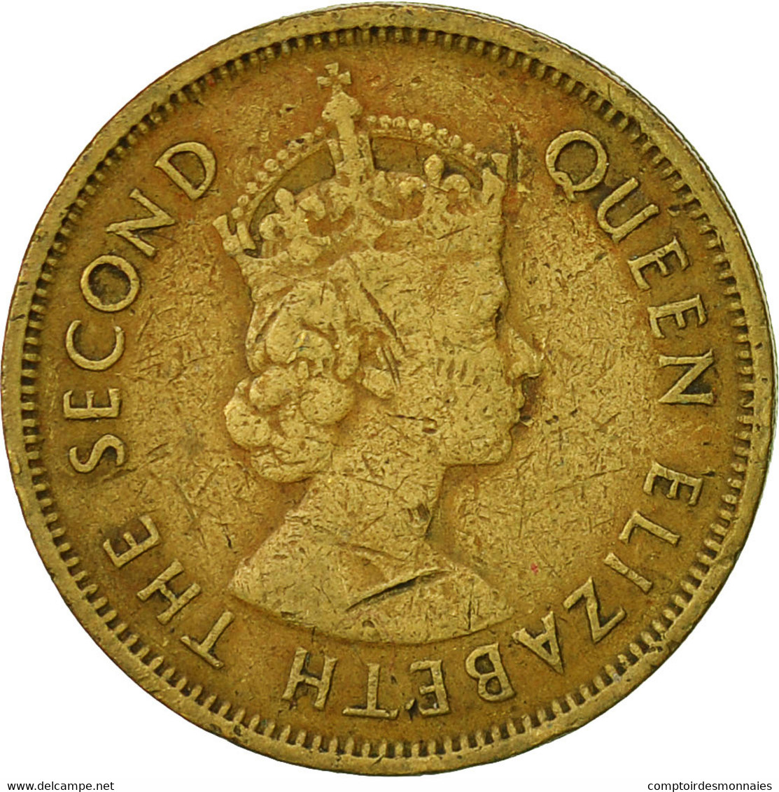 Hong Kong, Elizabeth II, 10 Cents, 1961, TTB, Nickel-brass, KM:28.1 - Hong Kong