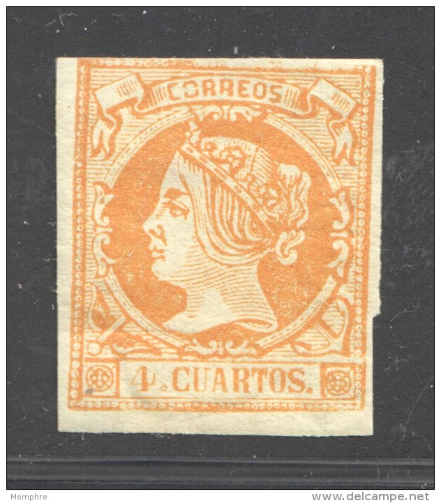 1860  Isabel II Ed 52  4 Cuartos  * - Nuevos