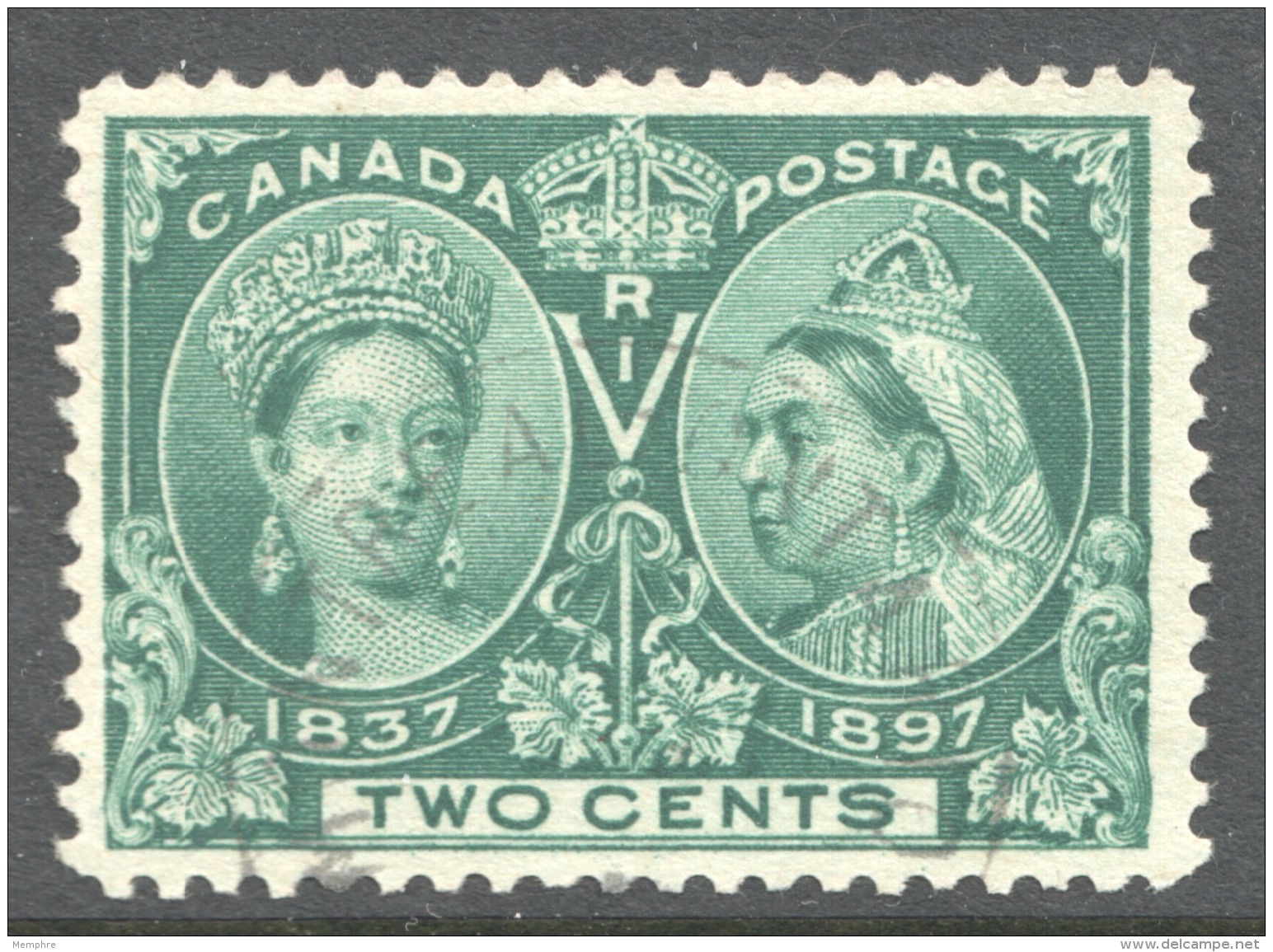 1897   Victoria  Jubilee  2cent  Sc 52  Used  Great Centering - Oblitérés