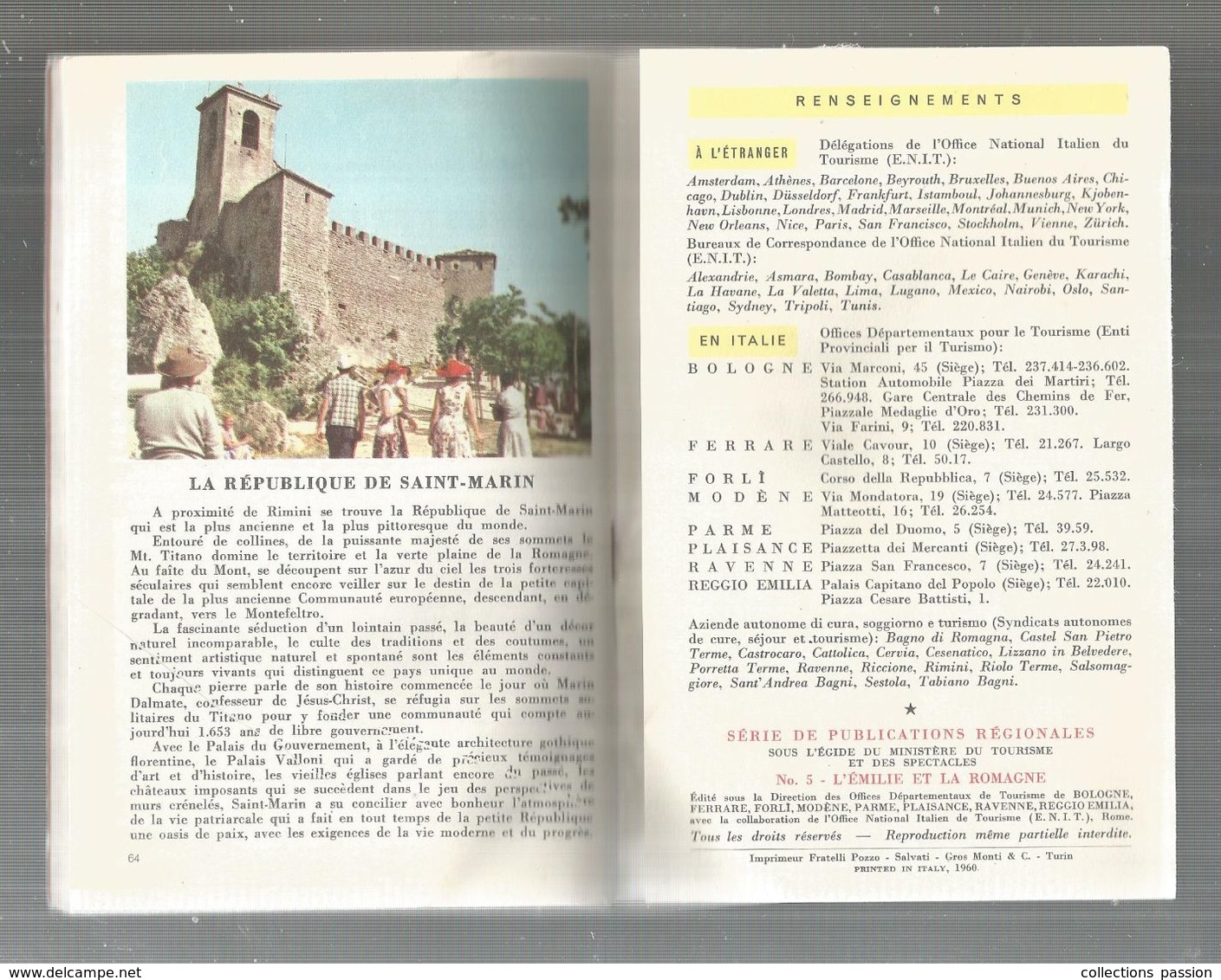 Régionalisme, Italie, L'EMILIE Et La ROMAGNE , N°5,64 Pages, 5 Scans , Frais Fr :2.85 E - Unclassified