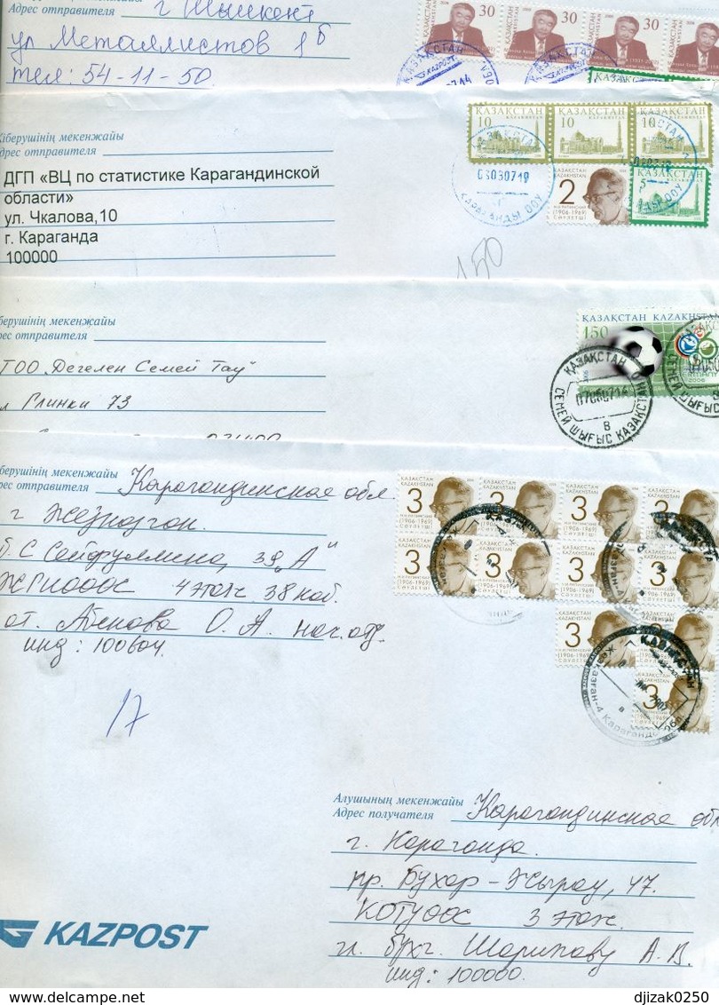 Kazakhstan. Four Envelope Passed The Mail. Two Envelopes Registered. - Kazakhstan