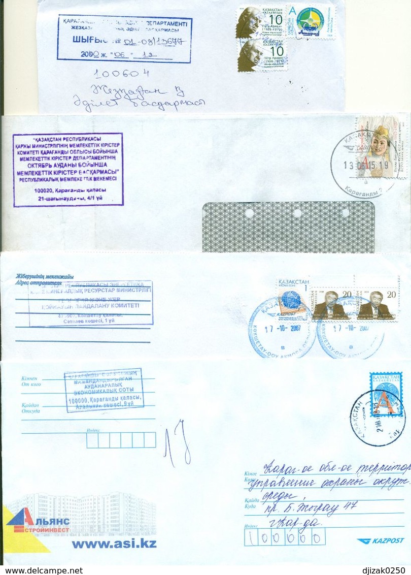 Kazakhstan. Four Envelope Passed The Mail. - Kazakistan