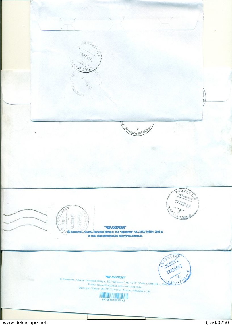 Kazakhstan. Four Envelope Passed The Mail. - Kazajstán