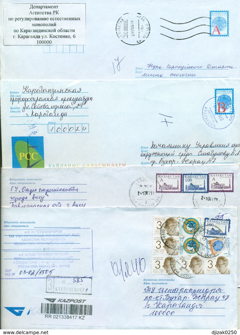 Kazakhstan. Four Envelope Passed The Mail. Two Envelopes Registered. - Kazachstan